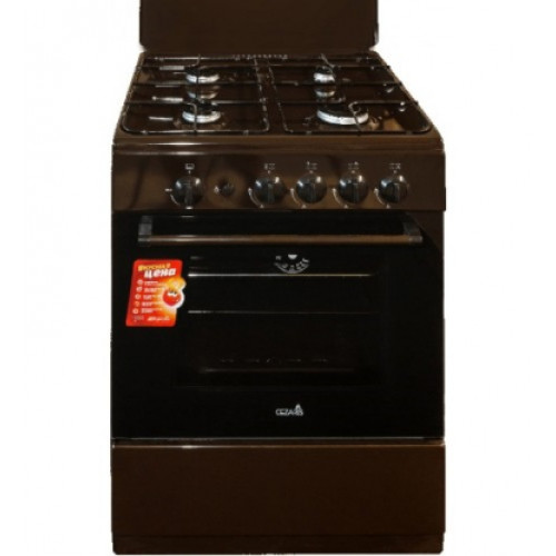 Плита газовая CEZARIS ПГ 3100-01 ЧK (60*60,щиток,откидная дверца,чугунные реш,ящик)