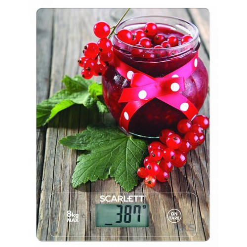 Весы кухонные SCARLETT SC-KS57P36 (до 8кг, стекло, 