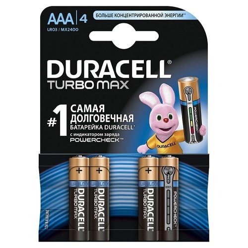 Батарейка DURACELL LR03 MX2400 Turbo Max (4 шт. в блист.)