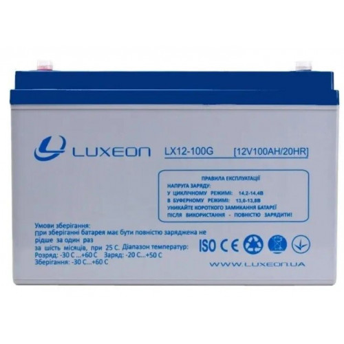 Акумулятор гелевий LUXEON LX12-100G