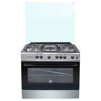 Плита газовая MILANO ML90 G5/01 нержавейка(90*60,5 конфорок, стекл.кр,поджиг,гриль,вертел,подсветка)
