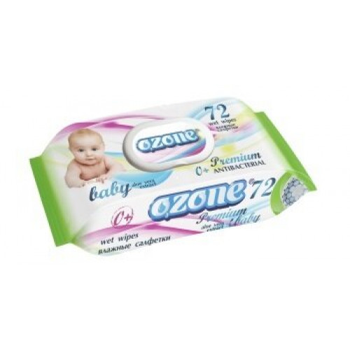 Салфетки влажные антибактериальные OZONE Premium для детей (72шт.)