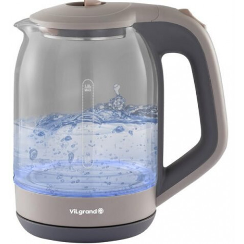 Чайник VILGRAND VL1184GK Gray (стекло, LED подсветка,1,8 л; 1,8 кВт)