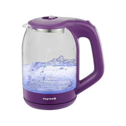 Чайник VILGRAND VL1184GK Purple (стекло, LED подсветка,1,8 л; 1,8 кВт)