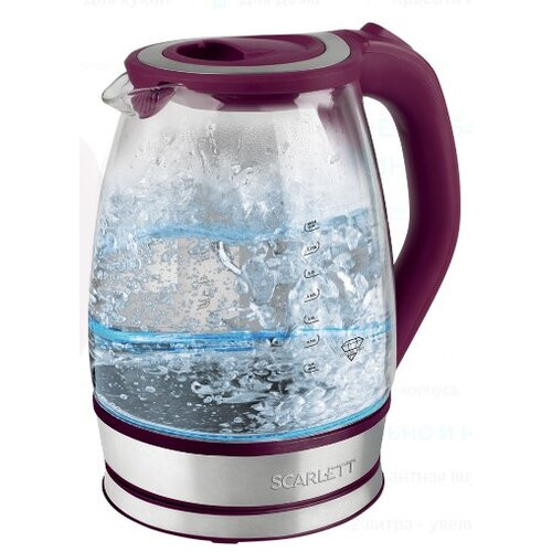 Чайник SCARLETT SC-EK27G45 (2200 Вт, 1,8л, стекло)