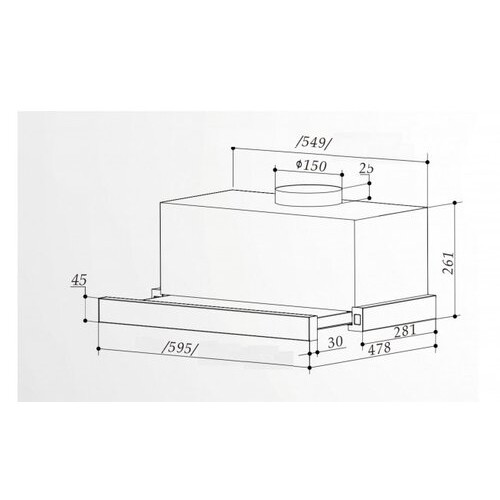 Вытяжка встр. INTERLINE Shark Plus X/S A/60