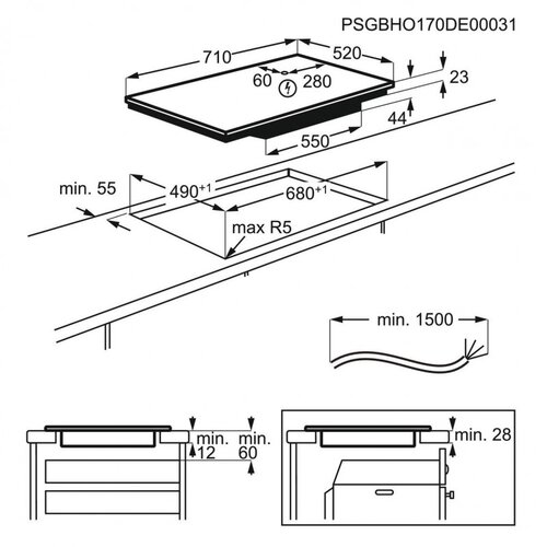 Варочная поверхность индукционная AEG IPE 74571 FB  PR