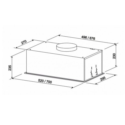 Вытяжка встр. ELEYUS GEMINI 800 LED 52 BL