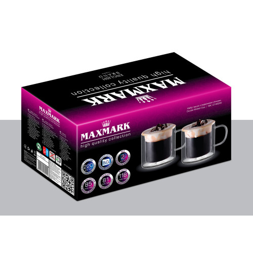 Набір чашок із подвійними стінками MAXMARK MK-2748DW