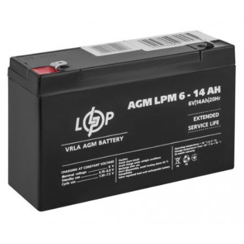 Аккумулятор AGM LogicPower  LPM 6V - 14 Ah (LP4160)