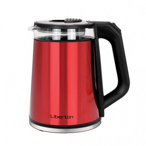 Уцінка - Чайник LIBERTON LEK-6826 (Метал, 1.8л, Червоний, 2000Вт, подвійна стінка)