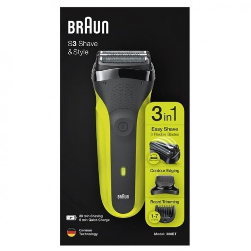 Бритва BRAUN Series 3 300BT Black/Green