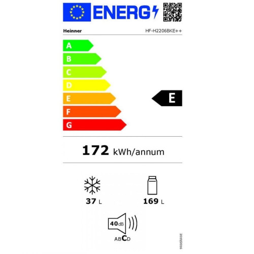 Холодильник HEINNER HF-H2206BKE++