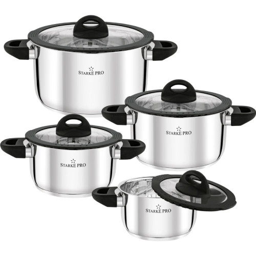Набор посуды STARKE PRO SANTE LK240506/LKA194HMYIO-8PCSBLACK (8 Пр)